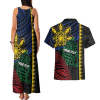 Personalised Philippines Christmas Couples Matching Tank Maxi Dress and Hawaiian Shirt Xmas Tree Filipino Tribal Patterns DT05 - Polynesian Pride