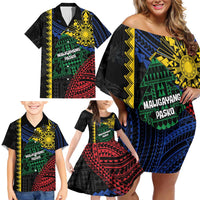 Personalised Philippines Christmas Family Matching Off Shoulder Short Dress and Hawaiian Shirt Xmas Tree Filipino Tribal Patterns DT05 - Polynesian Pride
