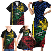 Personalised Philippines Christmas Family Matching Short Sleeve Bodycon Dress and Hawaiian Shirt Xmas Tree Filipino Tribal Patterns DT05 - Polynesian Pride