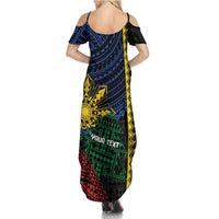 Personalised Philippines Christmas Family Matching Summer Maxi Dress and Hawaiian Shirt Xmas Tree Filipino Tribal Patterns DT05 - Polynesian Pride