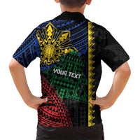 Personalised Philippines Christmas Family Matching Tank Maxi Dress and Hawaiian Shirt Xmas Tree Filipino Tribal Patterns DT05 - Polynesian Pride