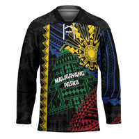 Personalised Philippines Christmas Hockey Jersey Xmas Tree Filipino Tribal Patterns - Polynesian Pride