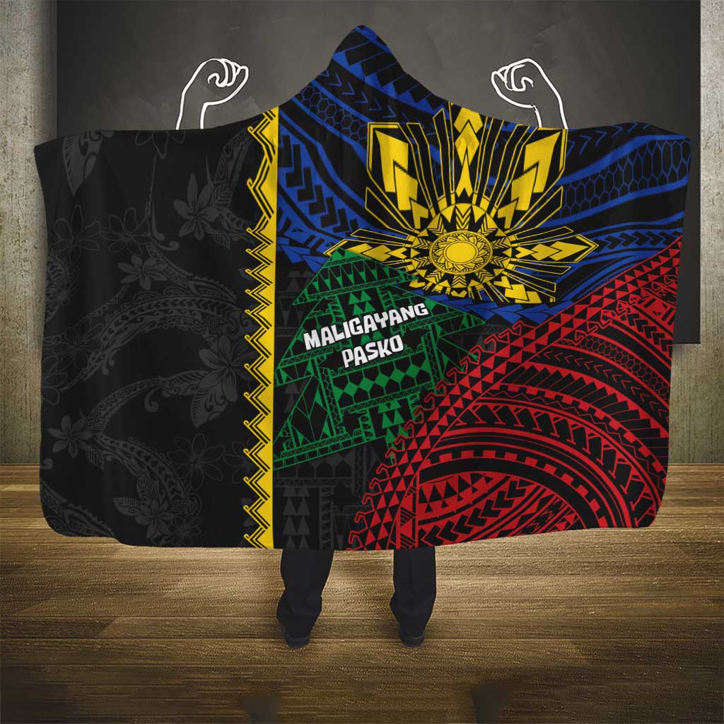 Philippines Christmas Hooded Blanket Xmas Tree Filipino Tribal Patterns DT05 - Polynesian Pride