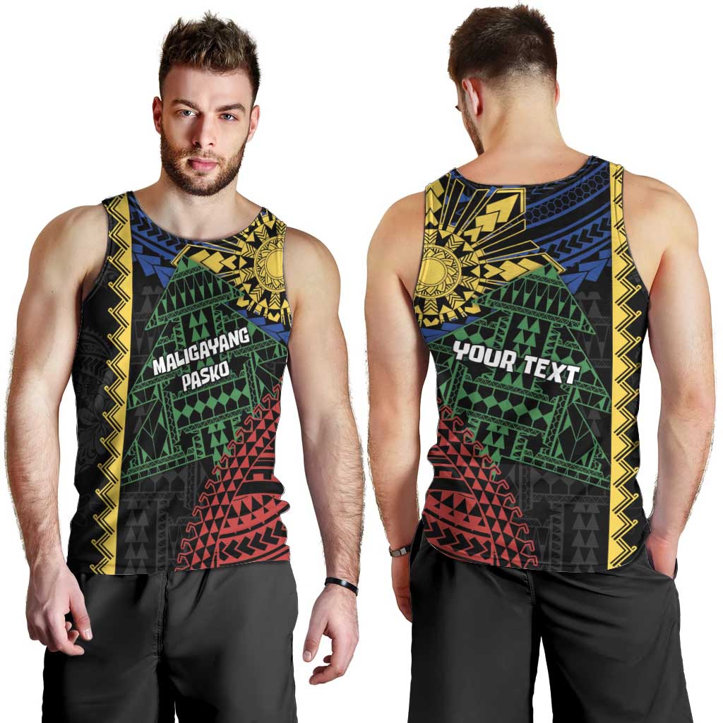 Personalised Philippines Christmas Men Tank Top Xmas Tree Filipino Tribal Patterns DT05 - Polynesian Pride