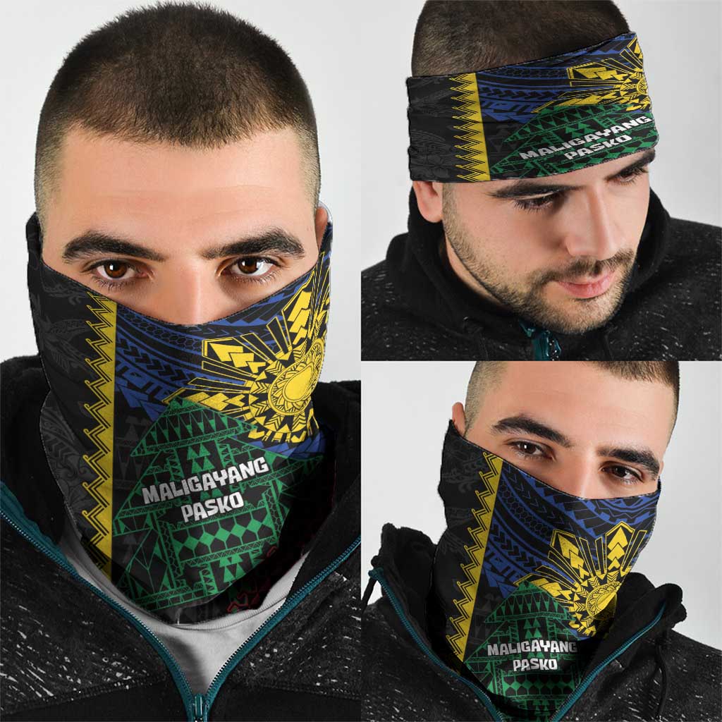 Philippines Christmas Neck Gaiter Xmas Tree Filipino Tribal Patterns - Polynesian Pride