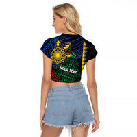 Personalised Philippines Christmas Raglan Cropped T Shirt Xmas Tree Filipino Tribal Patterns DT05 - Polynesian Pride