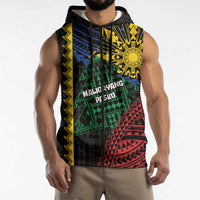 Personalised Philippines Christmas Sleeveless Zip Hoodie Xmas Tree Filipino Tribal Patterns - Polynesian Pride