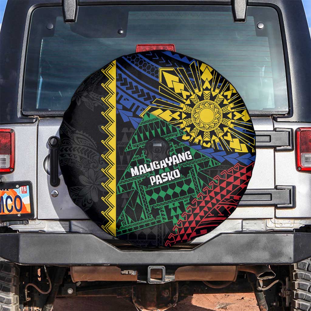 Philippines Christmas Spare Tire Cover Xmas Tree Filipino Tribal Patterns - Polynesian Pride