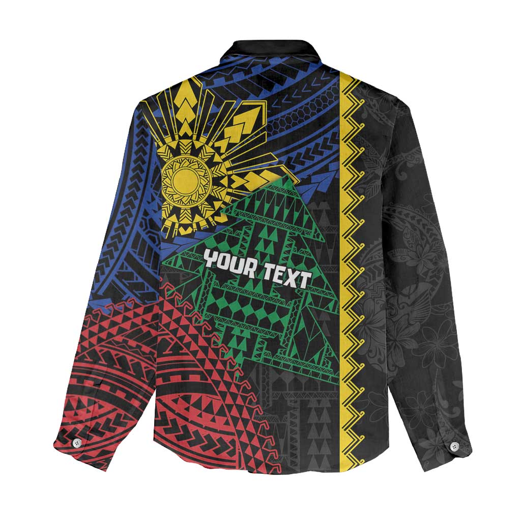 Personalised Philippines Christmas Women Casual Shirt Xmas Tree Filipino Tribal Patterns - Polynesian Pride