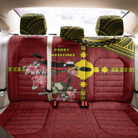 Rotuma Christmas Back Car Seat Cover Rotuma Myzomela Birds With Hibiscus Flowers DT05 - Polynesian Pride