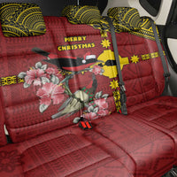 Rotuma Christmas Back Car Seat Cover Rotuma Myzomela Birds With Hibiscus Flowers DT05 - Polynesian Pride