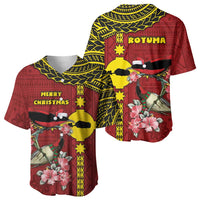 Rotuma Christmas Baseball Jersey Rotuma Myzomela Birds With Hibiscus Flowers - Polynesian Pride