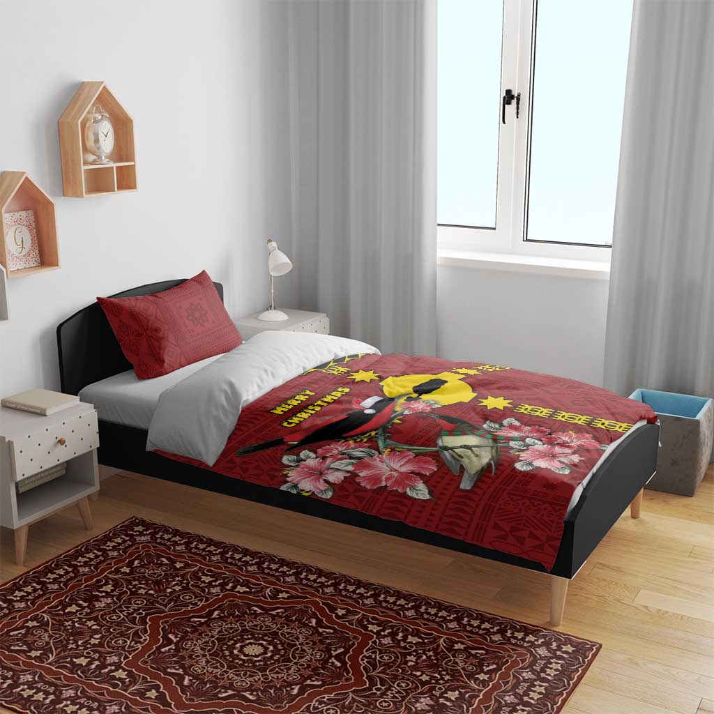 Rotuma Christmas Bedding Set Rotuma Myzomela Birds With Hibiscus Flowers - Polynesian Pride