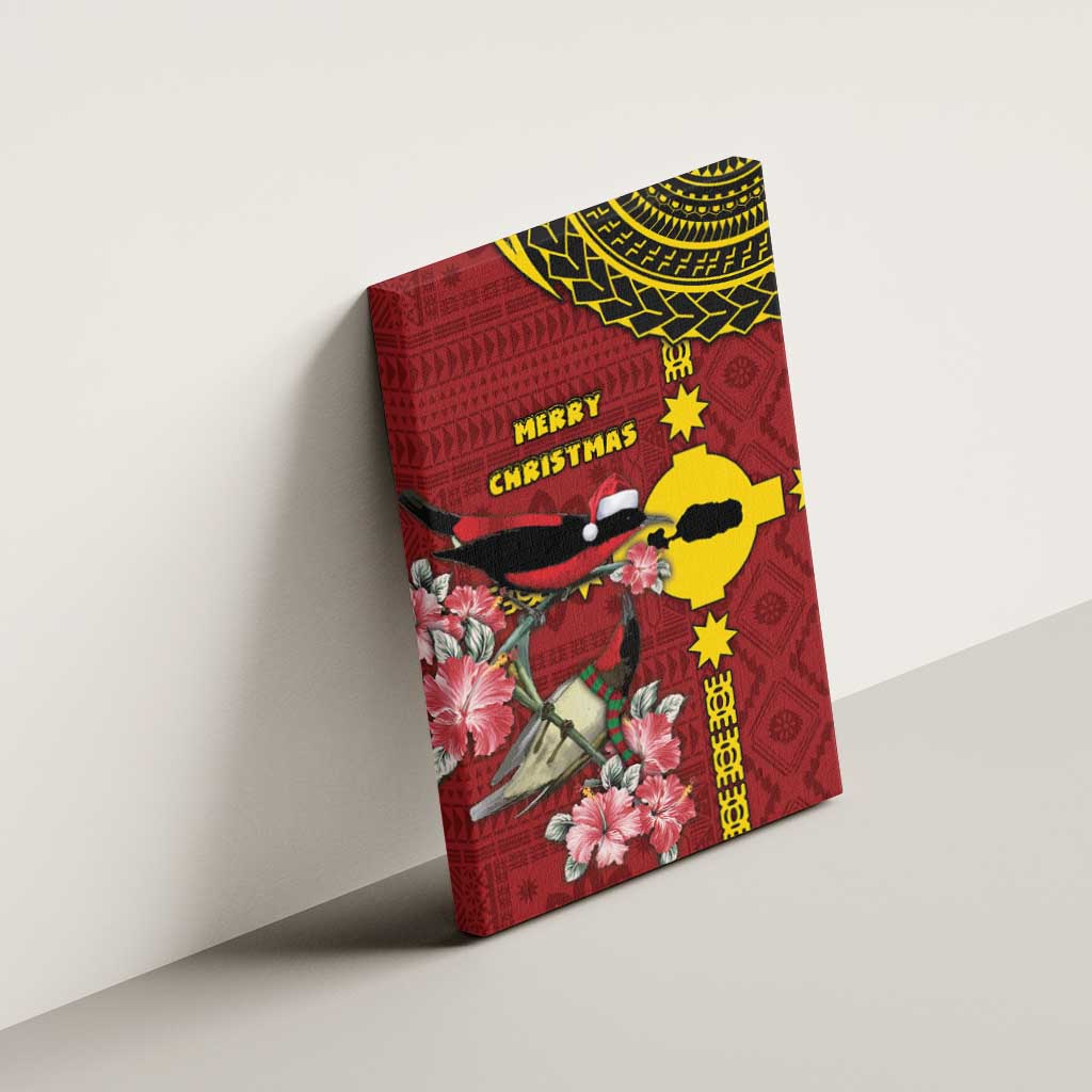 Rotuma Christmas Canvas Wall Art Rotuma Myzomela Birds With Hibiscus Flowers - Polynesian Pride