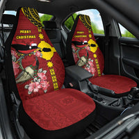 Rotuma Christmas Car Seat Cover Rotuma Myzomela Birds With Hibiscus Flowers DT05 One Size Red - Polynesian Pride
