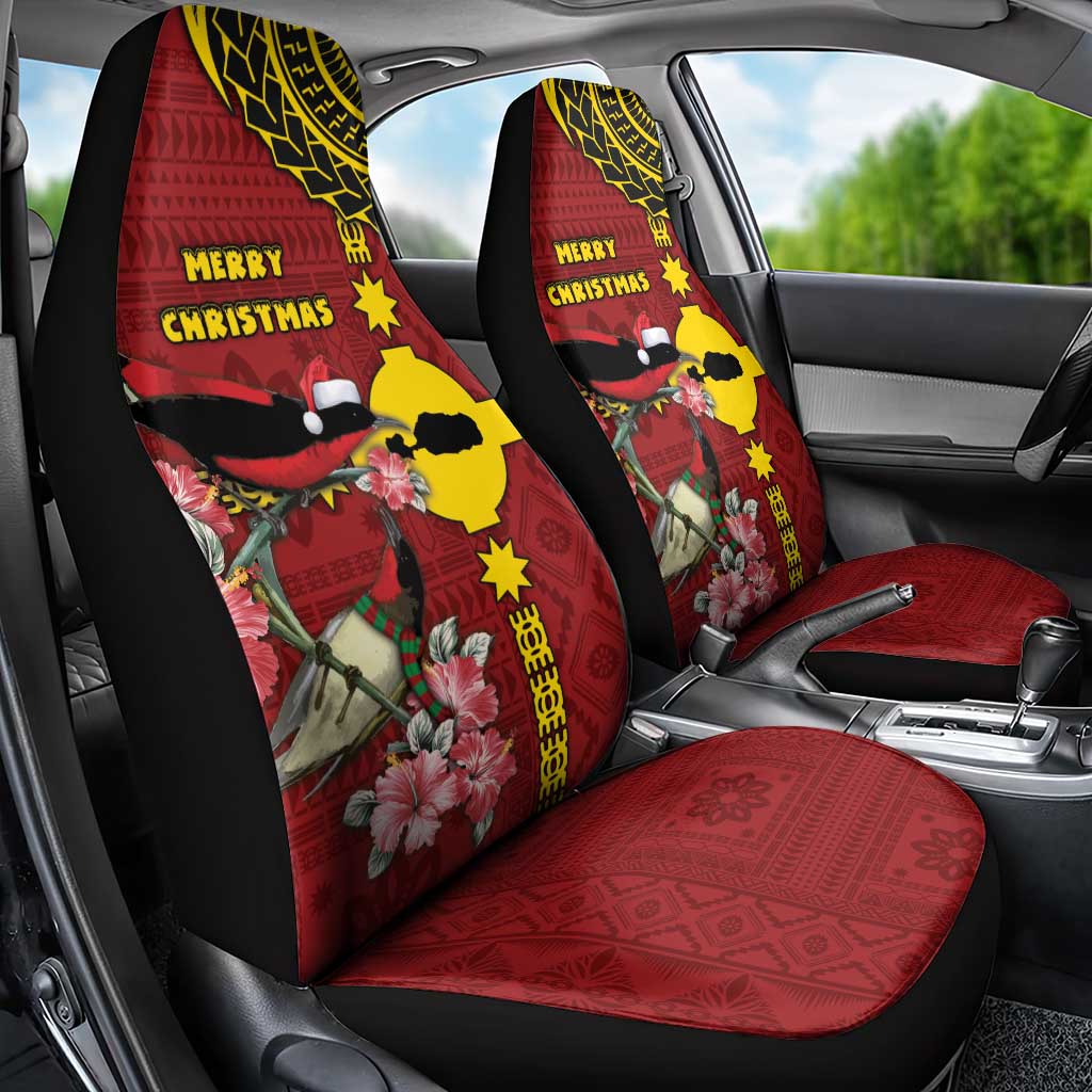 Rotuma Christmas Car Seat Cover Rotuma Myzomela Birds With Hibiscus Flowers DT05 - Polynesian Pride