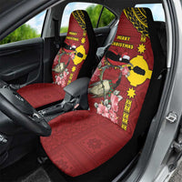 Rotuma Christmas Car Seat Cover Rotuma Myzomela Birds With Hibiscus Flowers DT05 - Polynesian Pride
