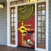 Rotuma Christmas Door Cover Rotuma Myzomela Birds With Hibiscus Flowers DT05 - Polynesian Pride