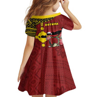 Rotuma Christmas Family Matching Off Shoulder Short Dress and Hawaiian Shirt Rotuma Myzomela Birds With Hibiscus Flowers DT05 - Polynesian Pride