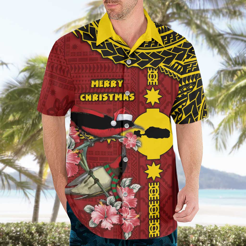 Rotuma Christmas Hawaiian Shirt Rotuma Myzomela Birds With Hibiscus Flowers DT05 - Polynesian Pride
