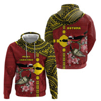 Rotuma Christmas Hoodie Rotuma Myzomela Birds With Hibiscus Flowers DT05 - Polynesian Pride