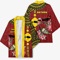 Rotuma Christmas Kimono Rotuma Myzomela Birds With Hibiscus Flowers DT05 - Polynesian Pride