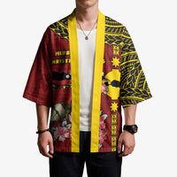 Rotuma Christmas Kimono Rotuma Myzomela Birds With Hibiscus Flowers DT05 - Polynesian Pride