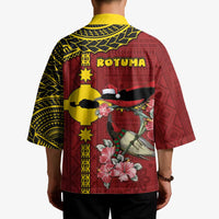 Rotuma Christmas Kimono Rotuma Myzomela Birds With Hibiscus Flowers DT05 - Polynesian Pride