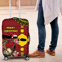 Rotuma Christmas Luggage Cover Rotuma Myzomela Birds With Hibiscus Flowers DT05 Red - Polynesian Pride