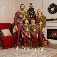 Rotuma Christmas Pajama Set Rotuma Myzomela Birds With Hibiscus Flowers - Polynesian Pride