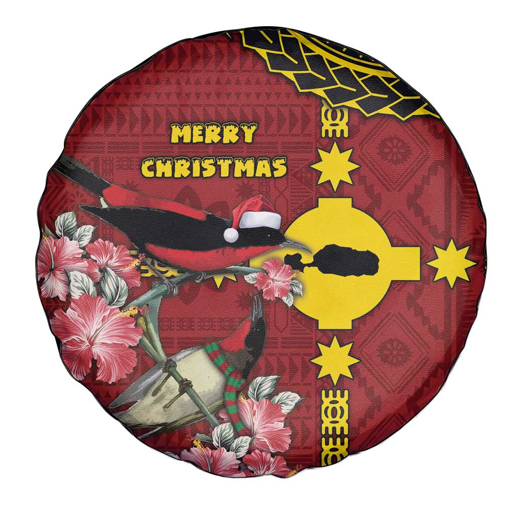 Rotuma Christmas Spare Tire Cover Rotuma Myzomela Birds With Hibiscus Flowers DT05 - Polynesian Pride