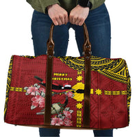 Rotuma Christmas Travel Bag Rotuma Myzomela Birds With Hibiscus Flowers DT05 Red - Polynesian Pride
