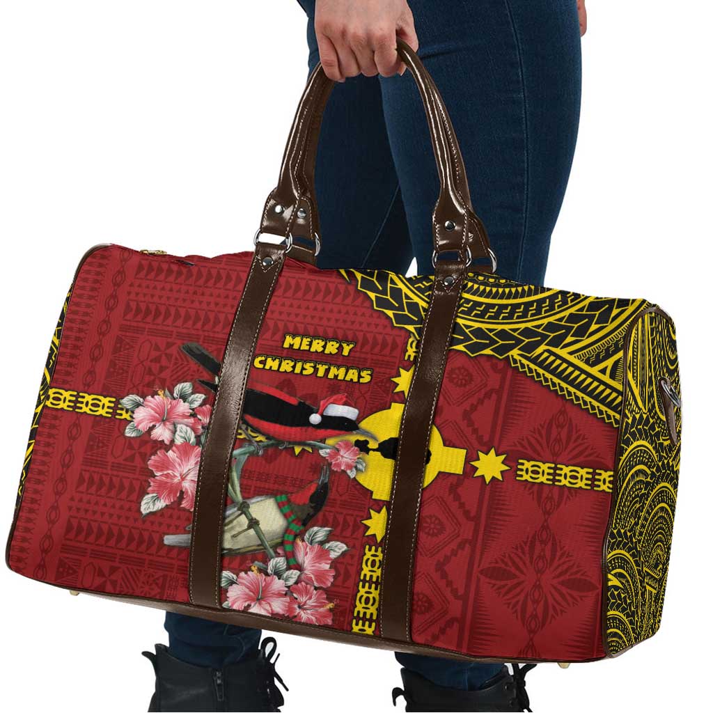 Rotuma Christmas Travel Bag Rotuma Myzomela Birds With Hibiscus Flowers DT05 - Polynesian Pride