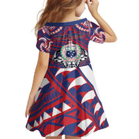 Personalised Samoa Gym Family Matching Long Sleeve Bodycon Dress and Hawaiian Shirt Muscle Samoan Tribal Waves DT05 - Polynesian Pride