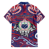 Personalised Samoa Gym Family Matching Puletasi and Hawaiian Shirt Muscle Samoan Tribal Waves DT05 - Polynesian Pride