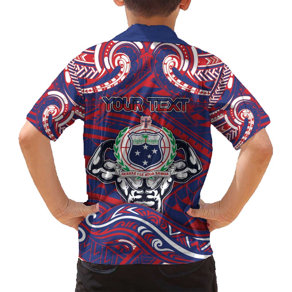 Personalised Samoa Gym Family Matching Summer Maxi Dress and Hawaiian Shirt Muscle Samoan Tribal Waves DT05 - Polynesian Pride
