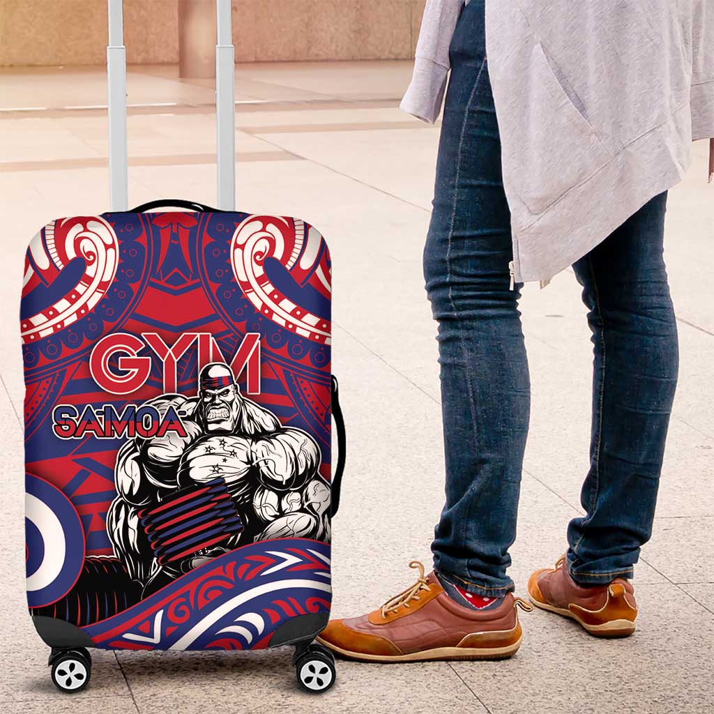 Samoa Gym Luggage Cover Muscle Samoan Tribal Waves DT05 Navy - Polynesian Pride