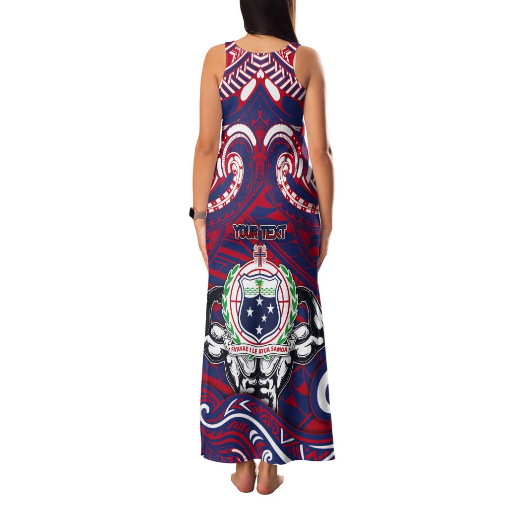 Personalised Samoa Gym Tank Maxi Dress Muscle Samoan Tribal Waves - Polynesian Pride
