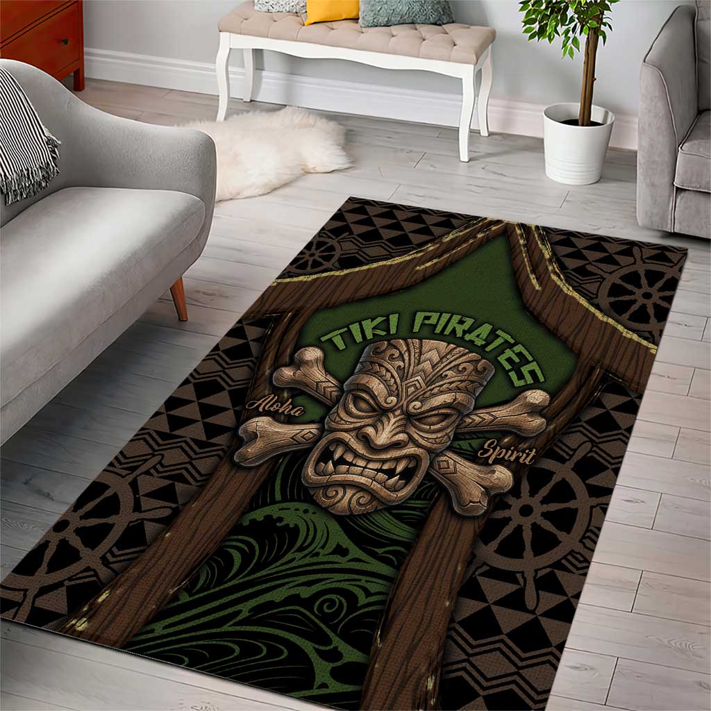 Hawaii Tiki Pirates Area Rug Kakau Pattern Polynesian Style