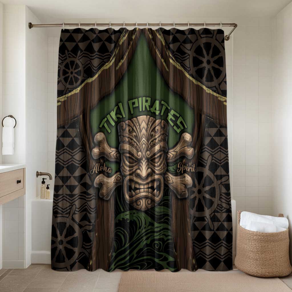 Hawaii Tiki Pirates Bathroom Set Kakau Pattern Polynesian Style