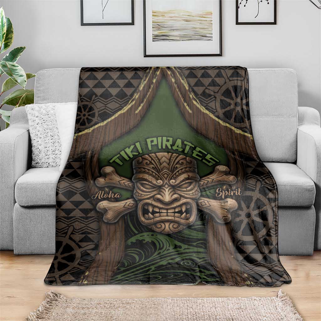 Hawaii Tiki Pirates Blanket Kakau Pattern Polynesian Style
