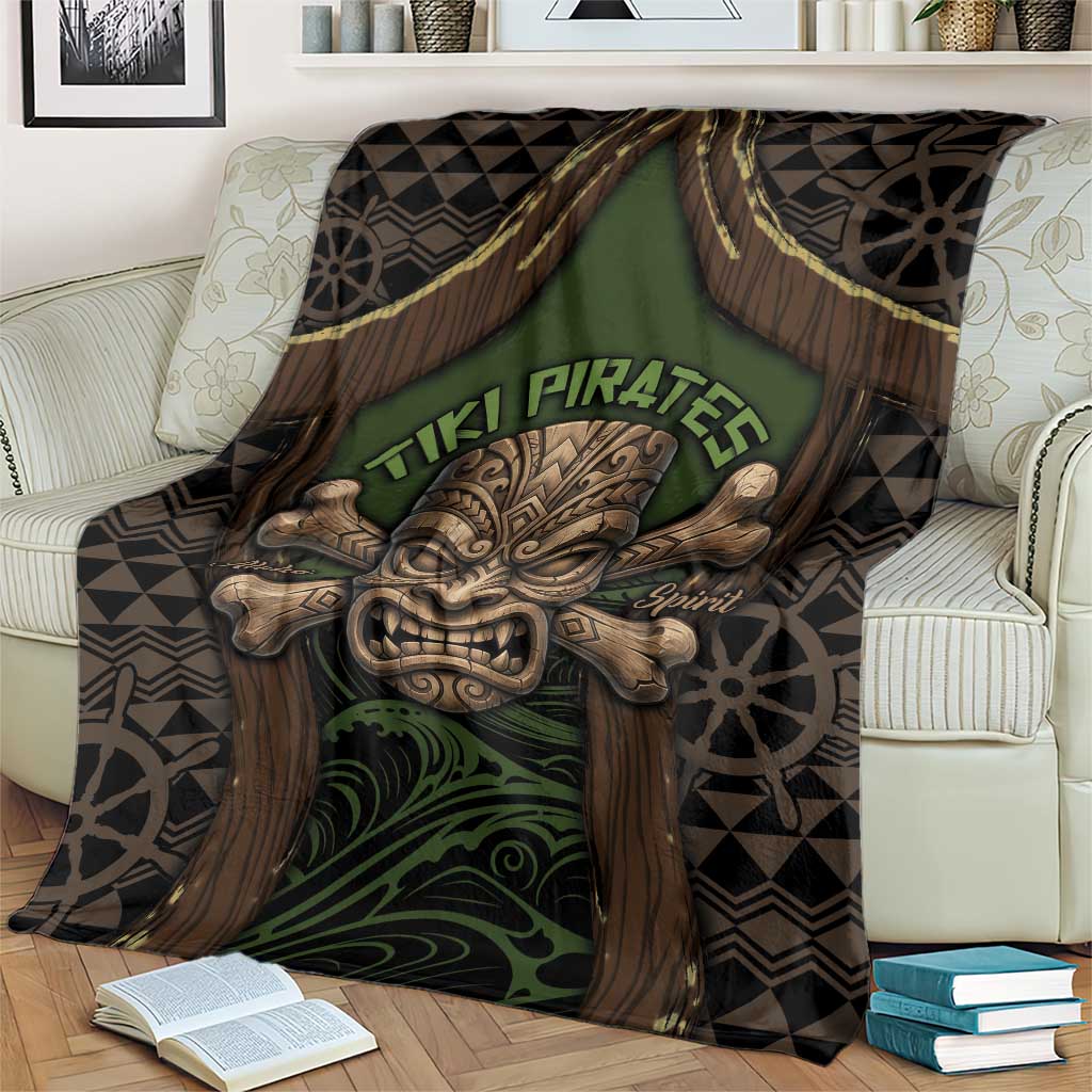 Hawaii Tiki Pirates Blanket Kakau Pattern Polynesian Style