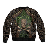 Personalised Hawaii Tiki Pirates Bomber Jacket Kakau Pattern Polynesian Style