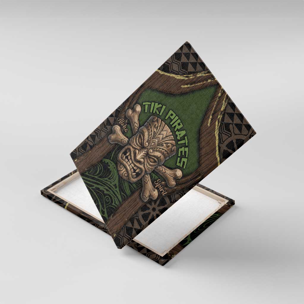 Hawaii Tiki Pirates Canvas Wall Art Kakau Pattern Polynesian Style