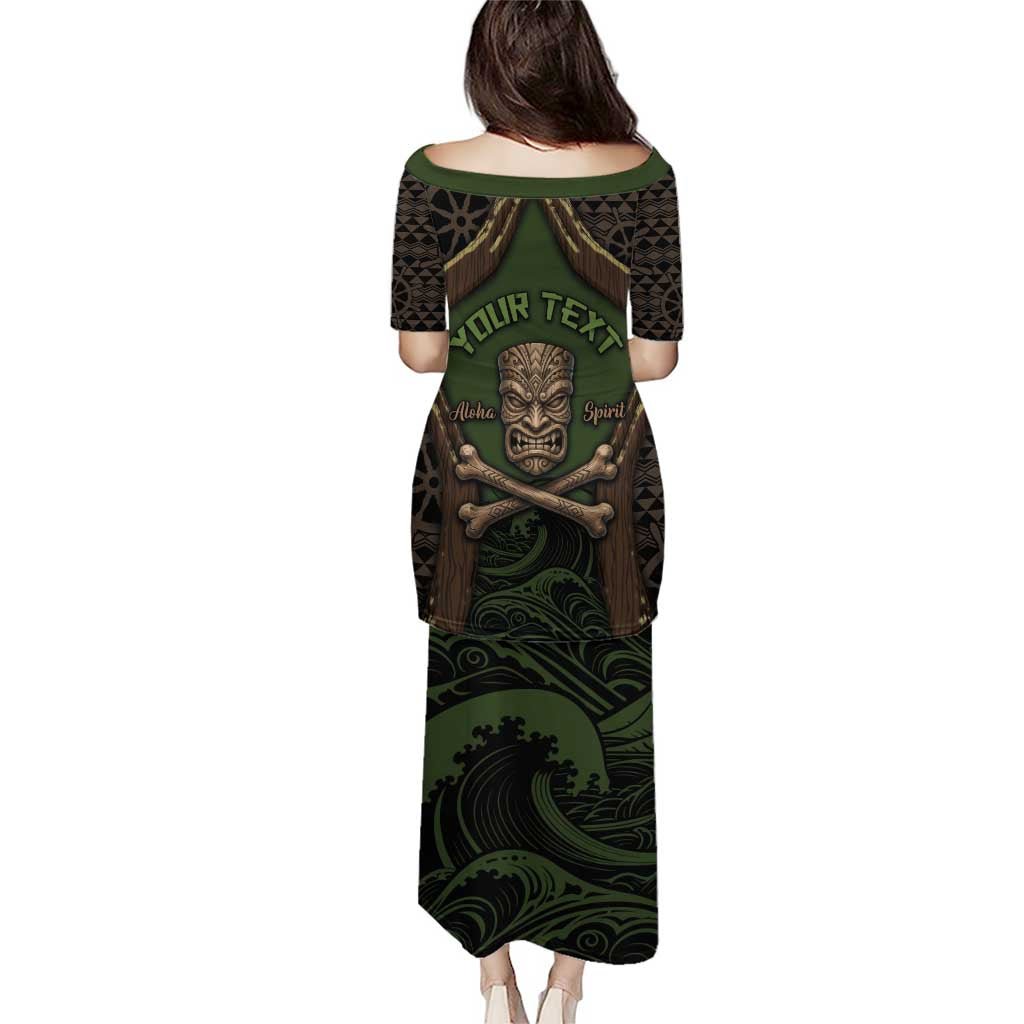 Personalised Hawaii Tiki Pirates Family Matching Puletasi and Hawaiian Shirt Kakau Pattern Polynesian Style DT05 - Polynesian Pride