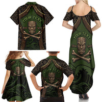 Personalised Hawaii Tiki Pirates Family Matching Summer Maxi Dress and Hawaiian Shirt Kakau Pattern Polynesian Style DT05 - Polynesian Pride