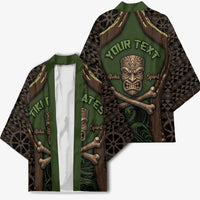 Personalised Hawaii Tiki Pirates Kimono Kakau Pattern Polynesian Style