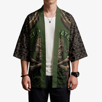 Personalised Hawaii Tiki Pirates Kimono Kakau Pattern Polynesian Style