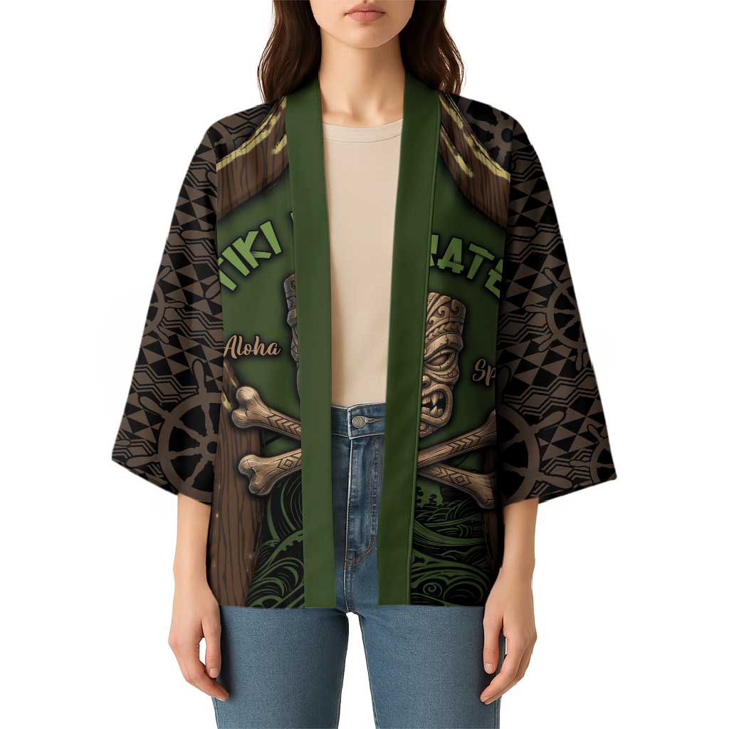 Personalised Hawaii Tiki Pirates Kimono Kakau Pattern Polynesian Style