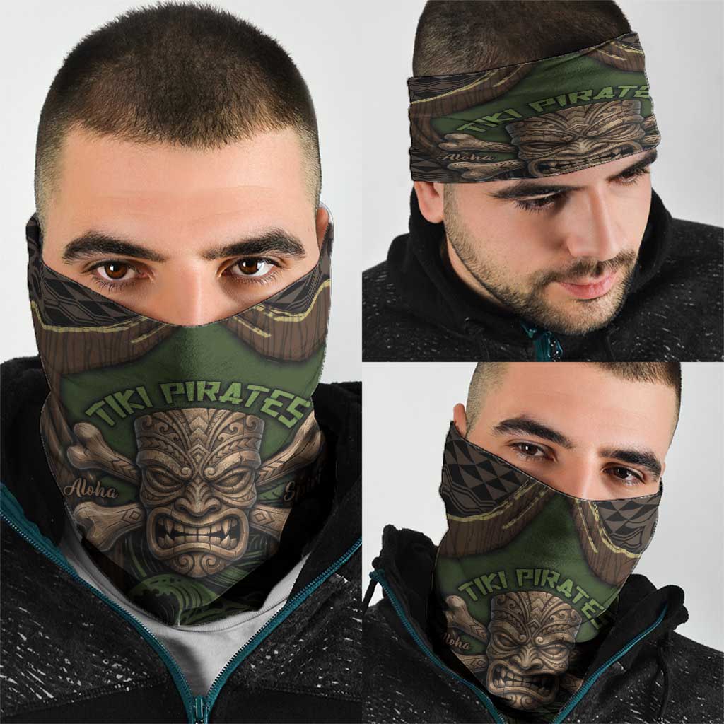 Hawaii Tiki Pirates Neck Gaiter Kakau Pattern Polynesian Style